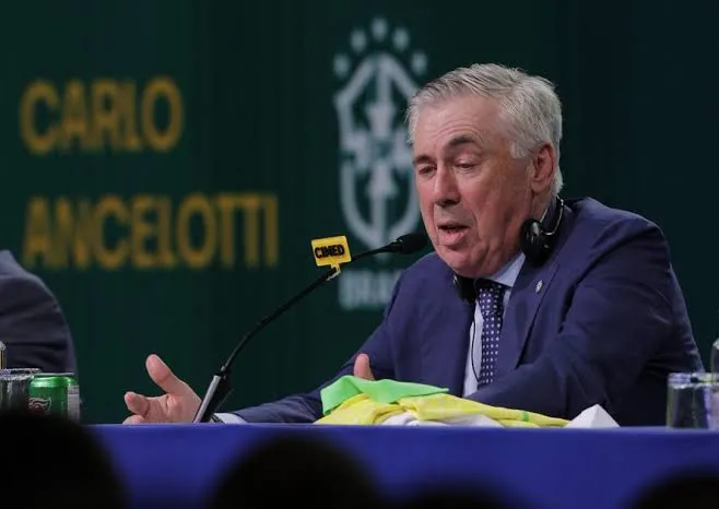 Ancelotti divulga primeira convocação como técnico da Seleção Brasileira